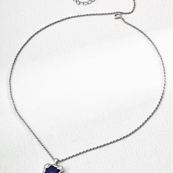 💙 Artisan Original Organic Lapis Lazuli Pendant Necklace | S925 Gold - Picture 4 of 9